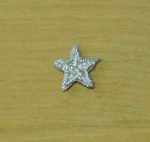 Aufnäher Stern SILBER Metallfaden, Größe 1,4 cm