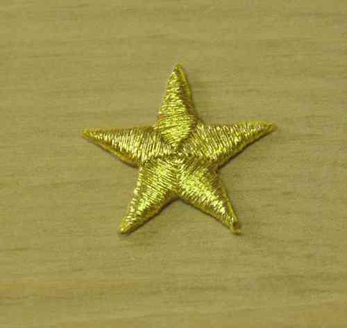 Aufnäher Stern GOLD Metallfaden, Größe 2,4 cm