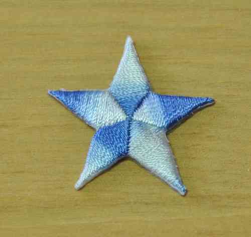 Aufnäher Stern, RAINBOW hellblau, Größe 3 cm