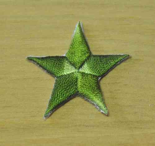 Aufnäher Stern, RAINBOW grün, Größe 3 cm