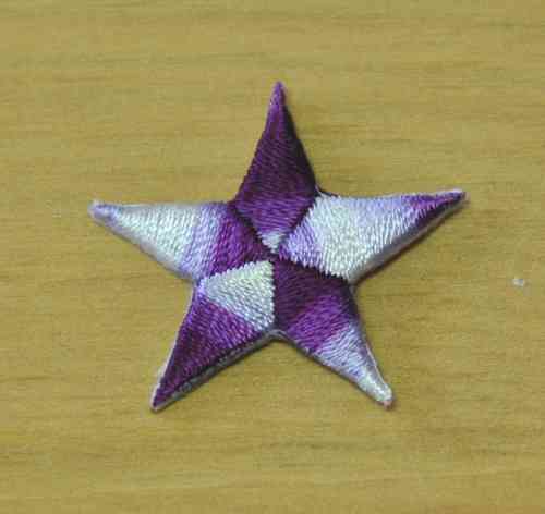 Aufnäher Stern, RAINBOW lila, Größe 3 cm