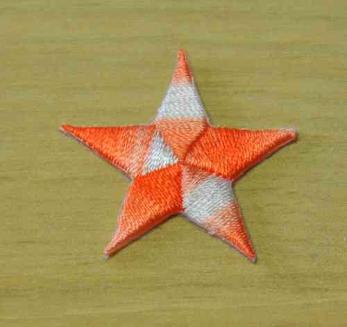 Aufnäher Stern, RAINBOW orange, Größe 3 cm