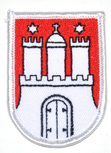 Aufnäher Wappen "Hamburg", Größe 4,3 x 6 cm