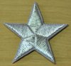 Aufnäher Stern SILBER Metallfaden, Größe 4 cm
