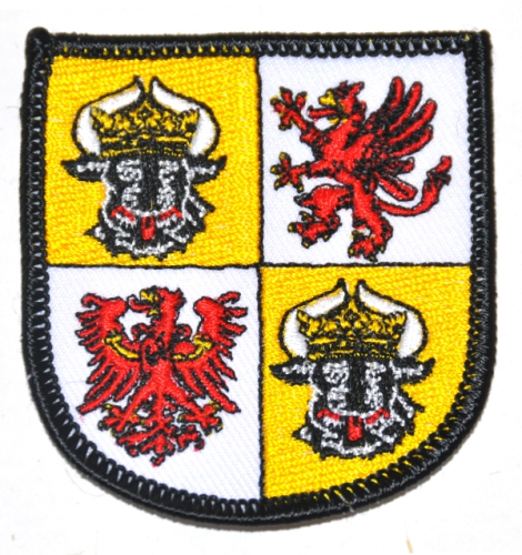 Aufnäher Wappen  "Mecklenburg Vorpommern", Größe 5,6 x 6,1 cm