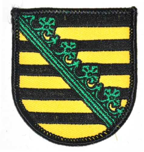 Aufnäher Wappen  "Sachsen", Größe 5,5 x 6,2 cm