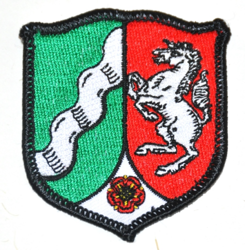 Aufnäher Wappen  "Nordrhein Westfalen", Größe 5,5 x 6,3 cm