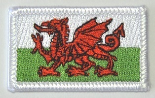 Aufnäher Flagge Wales, Größe 5 x 3 cm