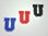 Aufnäher Buchstabe "U", College Style, Höhe 8 cm mit Bügelbeschichtung  -  verschiedene Farben