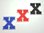 Aufnäher Buchstabe "X", College Style, Höhe 8 cm mit Bügelbeschichtung  -  verschiedene Farben