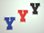 Aufnäher Buchstabe "Y", College Style, Höhe 8 cm mit Bügelbeschichtung  -  verschiedene Farben