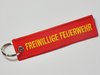 Schlüsselanhänger "Freiwillige Feuerwehr", rot-gelb, Größe 12 x 3 cm