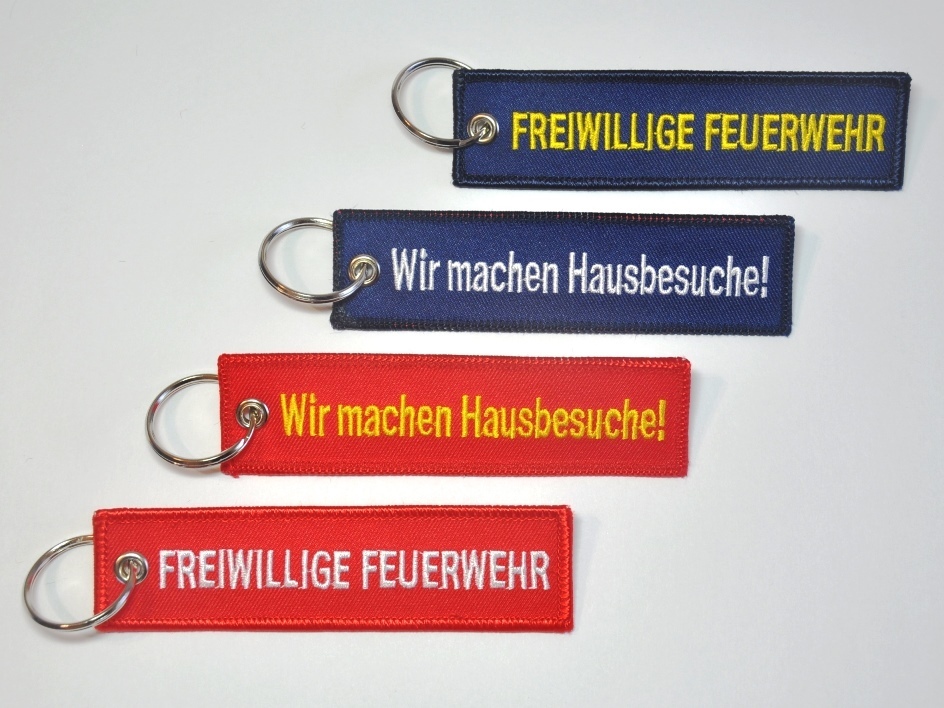 Schlüsselanhänger Freiwillige Feuerwehr, Größe 12 x 3 cm - verschiedene  Farben 