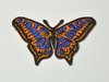 Aufnäher Schmetterling Edelfalter, Größe 5,5 x 3,5 cm - orange-blau mit Bügelbeschichtung