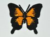 Aufnäher Schmetterling Zipfelfalter, Größe 5 x 4,5 cm - schwarz-orange mit Bügelbeschichtung