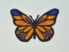 Aufnäher Schmetterling Butterfly, Größe 5 x 3,5 cm - schwarz-orange mit Bügelbeschichtung