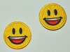Aufnäher Smiley 'laughing' gelb als Magnet oder Aufbügler, Grösse 4 cm