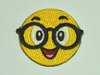 Aufnäher Smiley 'clever' gelb Größe 4 cm - mit Magnetfolie