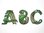 Aufnäher Buchstabe "A", Drachen, grün, Grundhöhe 7 cm mit Bügelbeschichtung