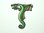 Aufnäher Buchstabe "T", Drachen, grün, Grundhöhe 7 cm mit Bügelbeschichtung