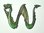 Aufnäher Buchstabe "W", Drachen, grün, Grundhöhe 7 cm mit Bügelbeschichtung