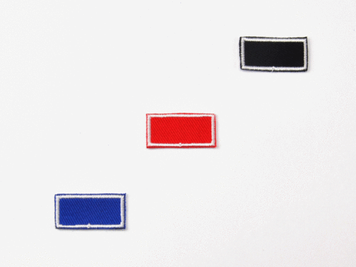 Aufnäher "Bindestrich", Old Style, 2,7 x 1,3 cm mit Bügelbeschichtung  -  verschiedene Farben