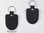 Schlüsselanhänger Leder schwarz - Wappenform - mit individueller Motiv-Prägung