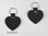 Schlüsselanhänger Leder schwarz - Herzform - mit individueller Motiv-Prägung