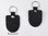 Schlüsselanhänger Leder schwarz - Wappenform - mit individueller Initialen-Prägung