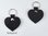 Schlüsselanhänger Leder schwarz - Herzform - mit individueller Initialen-Prägung