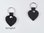 Schlüsselanhänger Leder schwarz - Herzform klein - mit individueller Buchstaben-Prägung