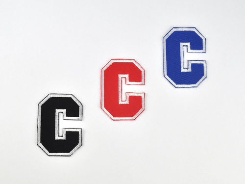 Aufnäher Buchstabe "C", College Style, Höhe 5 cm mit Bügelbeschichtung  -  verschiedene Farben