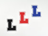 Aufnäher Buchstabe "L", College Style, Höhe 5 cm mit Bügelbeschichtung  -  verschiedene Farben
