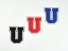 Aufnäher Buchstabe "U", College Style, Höhe 5 cm mit Bügelbeschichtung  -  verschiedene Farben