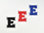 Aufnäher Buchstabe "E", College Style, Höhe 5 cm mit Bügelbeschichtung  -  verschiedene Farben