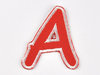 Aufnäher Buchstabe "A" Comic Sans, Höhe 8 cm - rot