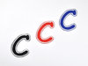 Aufnäher Buchstabe "C", Comic Sans, Höhe 5 cm mit Bügelbeschichtung  -  verschiedene Farben