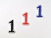 Aufnäher Zahl "1", Comic Sans, Höhe 5 cm mit Bügelbeschichtung  -  verschiedene Farben