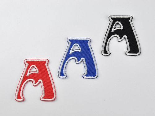 Aufnäher Buchstabe "A", Unicorn, Höhe 5 cm mit Bügelbeschichtung  -  verschiedene Farben