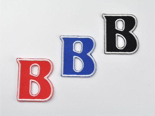 Aufnäher Buchstabe "B", Unicorn, Höhe 5 cm mit Bügelbeschichtung  -  verschiedene Farben