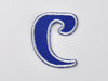 Aufnäher Buchstabe "C" Unicorn, Höhe 5 cm - blau
