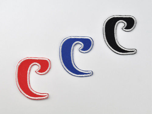 Aufnäher Buchstabe "C", Unicorn, Höhe 5 cm mit Bügelbeschichtung  -  verschiedene Farben