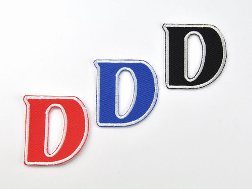 Aufnäher Buchstabe "D", Unicorn, Höhe 5 cm mit Bügelbeschichtung  -  verschiedene Farben