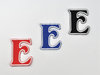 Aufnäher Buchstabe "E", Unicorn, Höhe 5 cm mit Bügelbeschichtung  -  verschiedene Farben