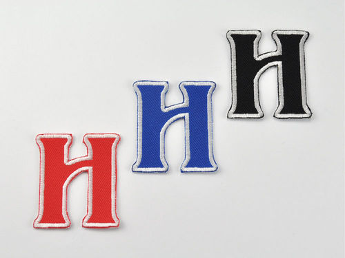 Aufnäher Buchstabe "H", Unicorn, Höhe 5 cm mit Bügelbeschichtung  -  verschiedene Farben