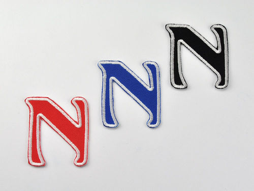 Aufnäher Buchstabe "N", Unicorn, Höhe 5 cm mit Bügelbeschichtung  -  verschiedene Farben