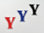 Aufnäher Buchstabe "Y", Unicorn, Höhe 5 cm mit Bügelbeschichtung  -  verschiedene Farben