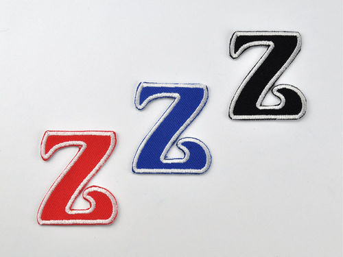 Aufnäher Buchstabe "Z", Unicorn, Höhe 5 cm mit Bügelbeschichtung  -  verschiedene Farben
