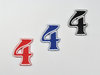 Aufnäher Zahl "4", Unicorn, Höhe 5 cm mit Bügelbeschichtung  -  verschiedene Farben