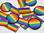 Aufnäher Flagge Regenbogen/Rainbow, Grösse 5 x 3 cm, Rand bunt